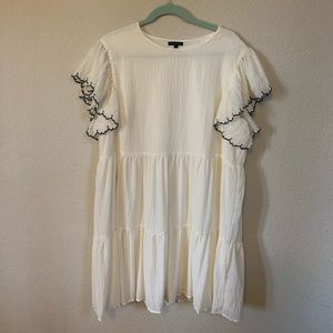 Who What Wear White Tiered Dress